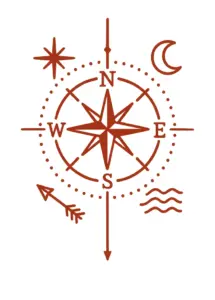 kompass-mit-symbolen-und-stilisierten-elementen