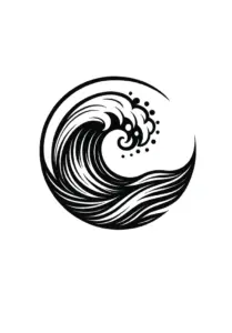 stilisiert-welle-im-kreis-schwarz-weis-tattoovorlage