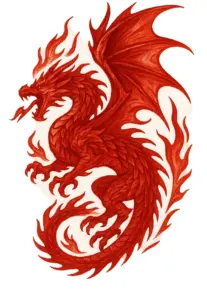 tattoovorlage-eines-feurigen-drachen-im-roten-design