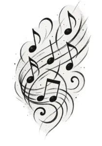 tattoovorlage-elegante-musiknoten-und-geschwungene-linien