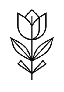 tattoovorlage-geometrische-tulpe-mit-klaren-linien