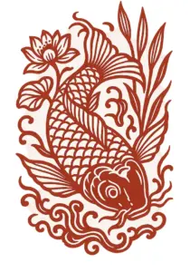 tattoovorlage-koi-fisch-lotusblume-mit-wasserpflanzen