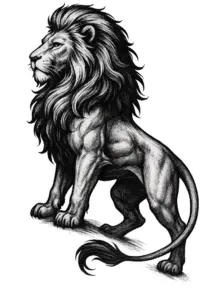 tattoovorlage-kraftvoller-loewe-mit-majestaetischer-maehne