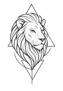 tattoovorlage-loewe-mit-geometrischen-formen