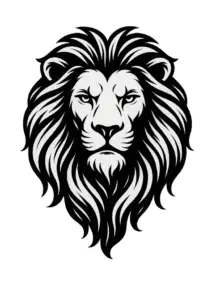tattoovorlage-loewenkopf-mit-maehne-in-schwarz-weiss