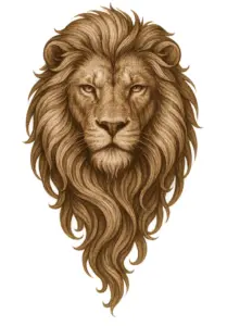 tattoovorlage-majestaetischer-loewe-mit-maehne-fuer-ruecken