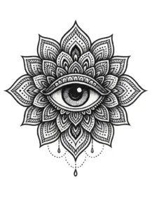 tattoovorlage-mandala-mit-augen-und-blumenmustern