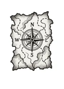 tattoovorlage-mit-kompass-und-landkarte-fuer-maenner