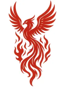 tattoovorlage-phoenix-im-flug-mit-flammen