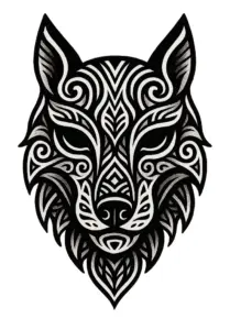 tattoovorlage-wolf-mit-abstrakten-mustern-starken-linien