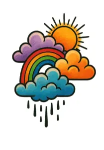 tattoovorlage-wolkenformation-mit-regenbogen-sonne-oberschenkel-bunt